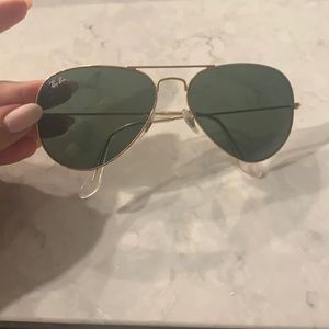 Ray Ban Black and Gold Aviators